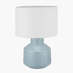 New Nora Duck Egg Blue Crackle Effect Table Lamp Table Lamps