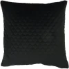 Sale Epsom Black Quilted Velvet Cushion Cushions