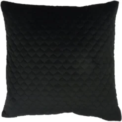 Sale Epsom Black Quilted Velvet Cushion Cushions