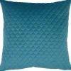 Best Epsom Teal Quilted Velvet Cushion Cushions
