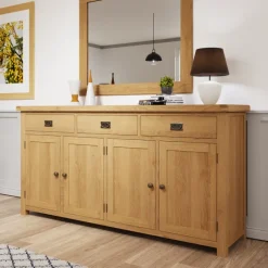 Hot Norfolk Oak 4 Door Sideboard Sideboards | Sideboards