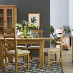 Clearance Norfolk Oak 1.25 Extending Dining Table and 4 Chairs Dining Sets
