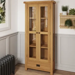 Clearance Norfolk Oak Display Cabinet Display Cabinets | Display Cabinets