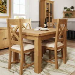 Clearance Norfolk Oak 1.25m Butterfly Extending Table with Metal Runner Dining Tables