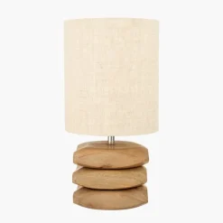 Outlet Amir Natural Mango Wood 3 Pebble Table lamp Table Lamps