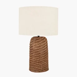 Clearance Andros Brown Woven Seagrass Table Lamp Table Lamps