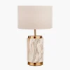 Clearance Carrara Natural Stone Effect Ceramic Table Lamp Table Lamps