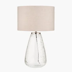 Best Elysia Bubble Glass and Silver Metal Table Lamp Table Lamps