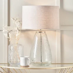 Best Elysia Bubble Glass and Silver Metal Table Lamp Table Lamps