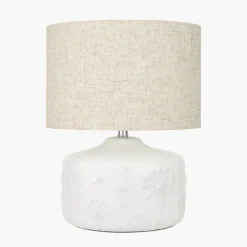 New Flora White Floral Ceramic Table Lamp Table Lamps