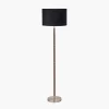 Discount Gianni Brushed Silver and Wood Effect Floor Lamp Floor Lamps