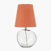 Sale Hallie Clear Glass and Terracotta Shade Table Lamp Table Lamps