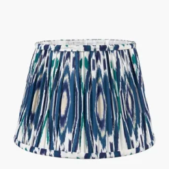 Best Izara Ocean Blue Ikat Mushroom Pleat Tapered Shade Lamp Shades