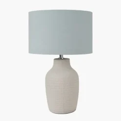 Clearance Kai Duck Egg Scratch Texture Tall Table Lamp Table Lamps
