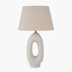 Outlet Laila Natural Organic Tall Ceramic Table Lamp Table Lamps