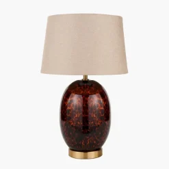 Clearance Lucien Tortoiseshell Glass Tall Table Lamp Table Lamps