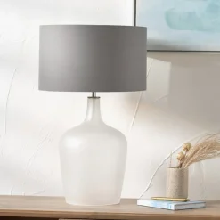 Hot Tamsin Frosted White Glass Table Lamp Table Lamps