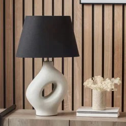 Clearance Ulla Monochrome Organic Ceramic Table Lamp Table Lamps