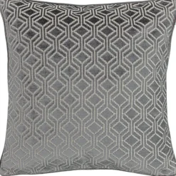 Sale Avenue Grey Velvet Jacquard Cushion Cushions