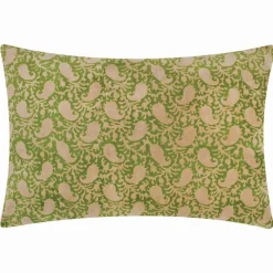Outlet Boteh Verdie & Natural Printed Velvet Cushion Cushions