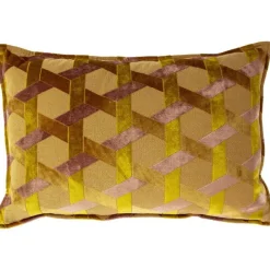Clearance Delano Ochre and Blush Velvet Jacquard Cushion Cushions