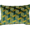 Sale Delano Teal and Gold Velvet Jacquard Cushion Cushions