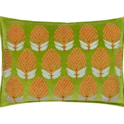 Sale Portofino Chartreuse Embroidered Cushion Cushions
