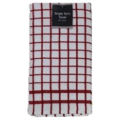 Sale Phoenix Large Red Terry Check Tea Towel Oven Gloves, Tea Towels & Aprons