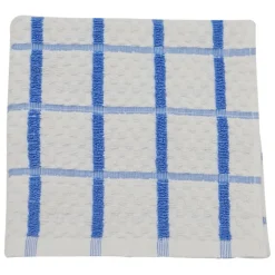 Best Popcorn White and Blue Waffle Tea Towel Oven Gloves, Tea Towels & Aprons