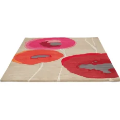 Sale Poppies Red Orange Rug Ethnic Designs