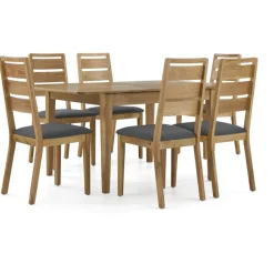 Sale Sand Banks Compact Extending Dining Table and 6 Ladderback Chairs Dining Sets