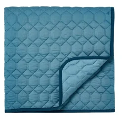 New Jackfruit Quilted Throw Indigo & Papaya Throws
