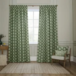 Online Sessile Leaf Green Pencil Pleat Curtains Curtains