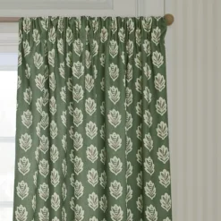 Online Sessile Leaf Green Pencil Pleat Curtains Curtains