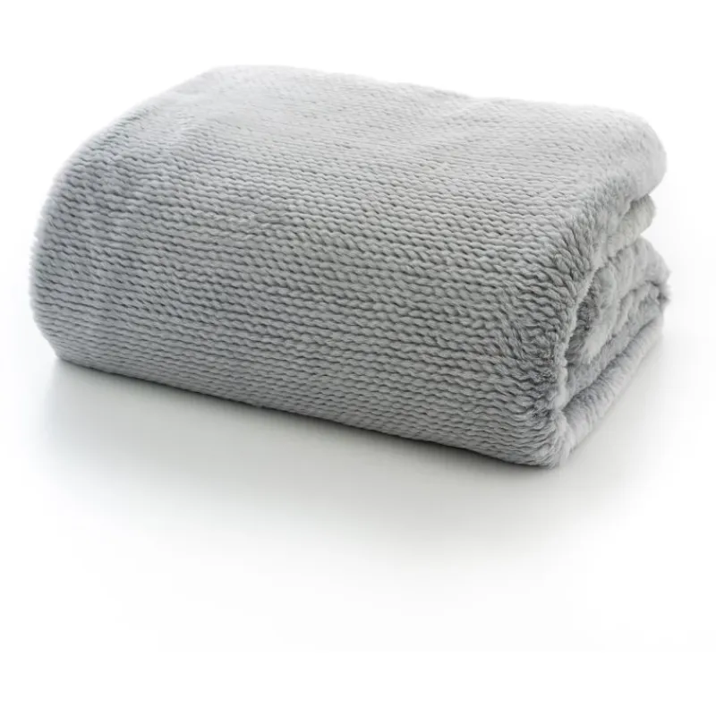 Online Sandringham Knit Style Fur Platinum Throw Throws | Blankets, Throws & Bedspreads