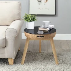 Outlet Santiago Smart Lamp Table Glass Top Side Tables