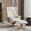 Best Sardinia Swivel Recliner Chair & Stool in Hessian Fabric Recliner Chairs