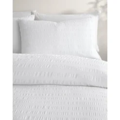 Outlet Honley Seersucker White Duvet Cover Set Duvet Covers