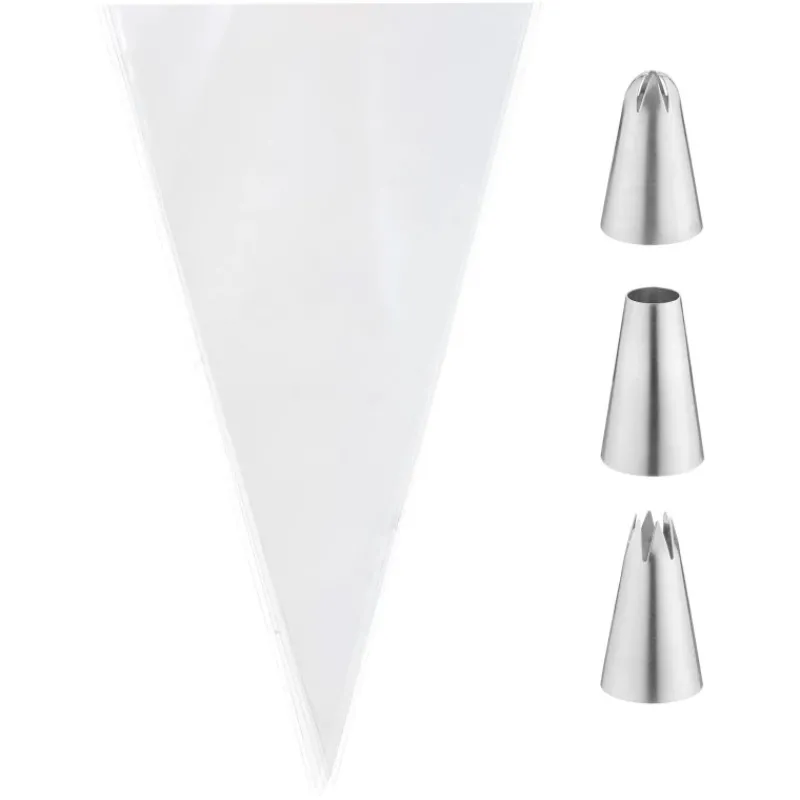 Online Set of 3 nozzles and piping bags Baking