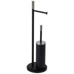 Discount Chester Toilet Roll & Brush Combo Black Bathroom Accessories