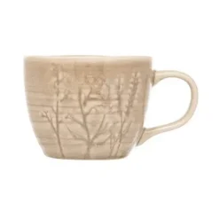 Outlet Leaf Embossed Mug Beige Drinkware