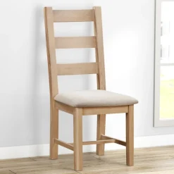 Clearance Silverdale Fabric Ladder Back Chair Pair Dining Chairs