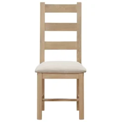 Clearance Silverdale Fabric Ladder Back Chair Pair Dining Chairs