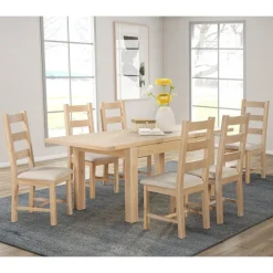 Outlet Silverdale 1.2m Extendable Dining Table and 4 Chairs Dining Sets