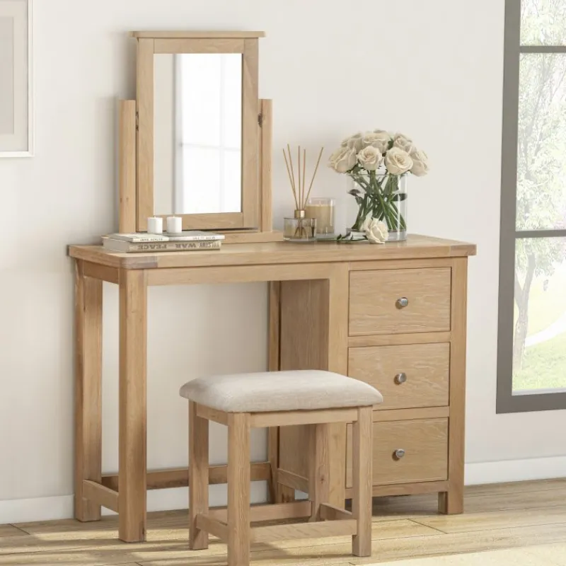 Fashion Silverdale Oak Dressing Table Set Dressing Tables