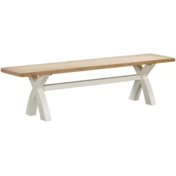 Best Silverdale Painted Cross Leg Bench Dining Benches