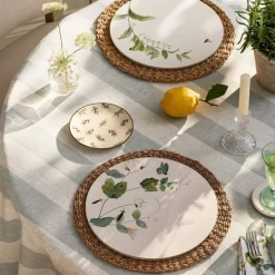 Outlet Wild Floral Set of 4 Round Placemats Table Linen, Napkins & Mats