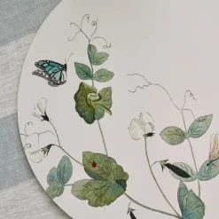 Outlet Wild Floral Set of 4 Round Placemats Table Linen, Napkins & Mats