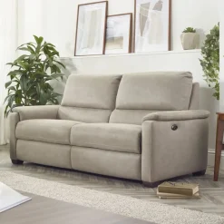 Clearance Spencer 3 seater power recliner in silver grey fabric 3 Seater Sofas | Sofas