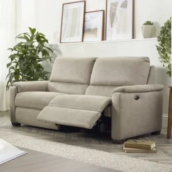 Clearance Spencer 3 seater power recliner in silver grey fabric 3 Seater Sofas | Sofas